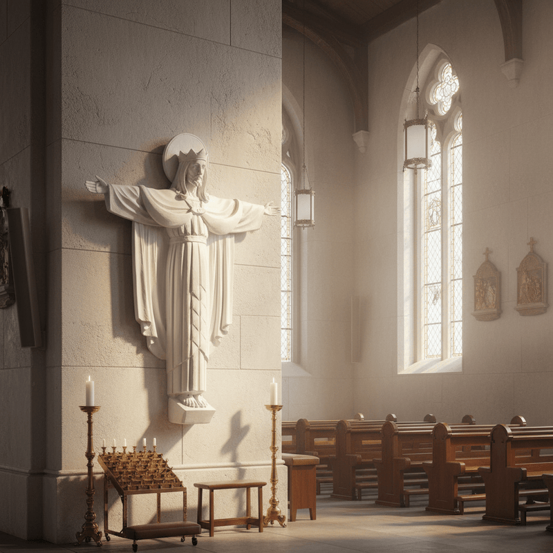 Christ the King Jesus Wall Statue (24 - Inch) Side Angle