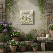 Chrysanthemum Garden Plaque (14.0 - Inch) Side Angle