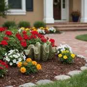 Clam Garden Statue (34 - Inch) Side Angle
