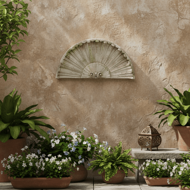 Classic Scallop Overdoor Outdoor Statue (19 - Inch)