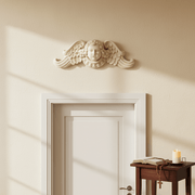 Classical Winged Cherub Head Wall Plaque Outdoor Statue (23-Inch)