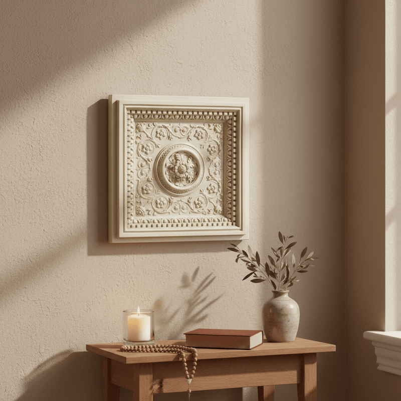 Coffered Ceiling Tile Outdoor Plaque (24.0 - Inch)