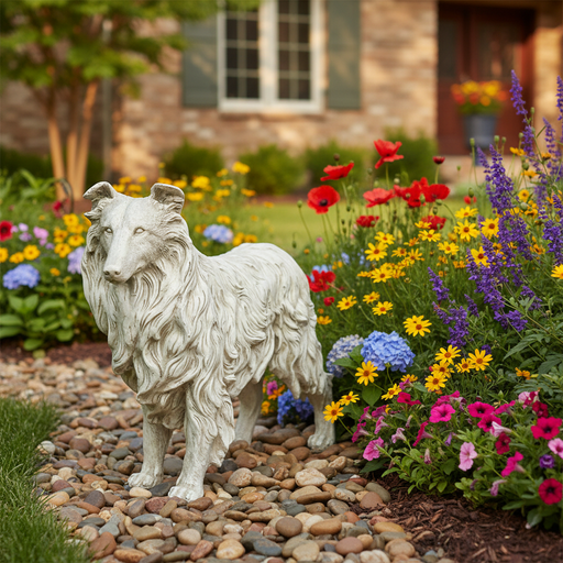 Collie Statue (24 - Inch) Side Angle