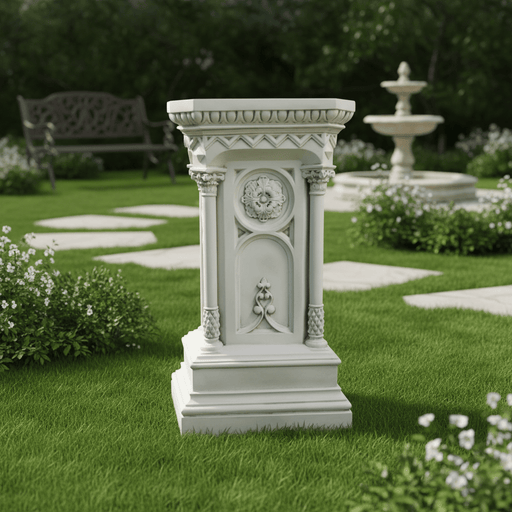 Columned Church Pedestal Statue Bf (47 - Inch) Side Angle