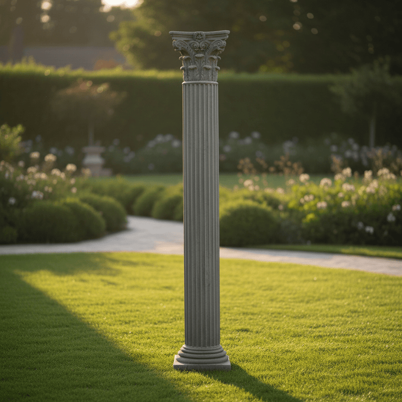 Corinthian 1/2 Column Outdoor Statue (117 - Inch) Side Angle