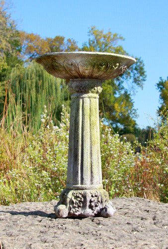 Corinthian Birdbath Statue (22.11 - Inch) Side Angle