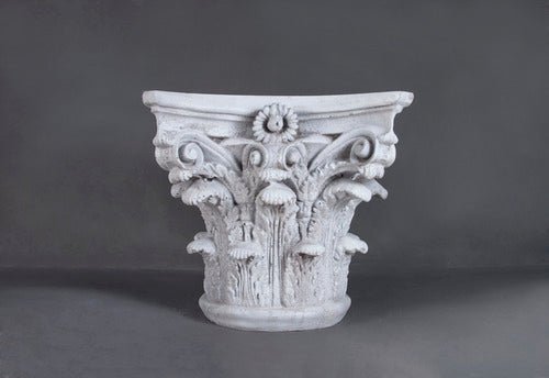 Corinthian Capital Outdoor Statue (14 - Inch) Side Angle