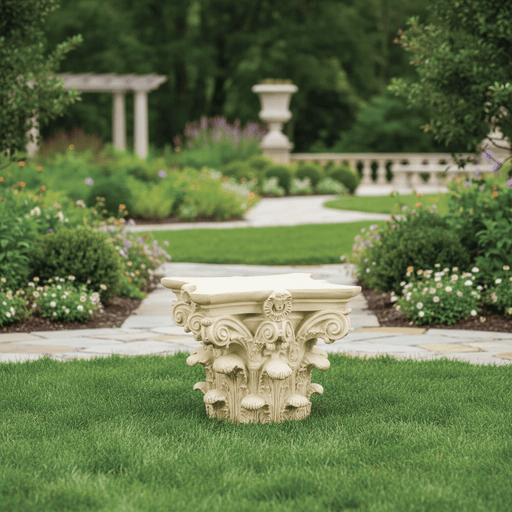 Corinthian Capital Outdoor Statue (16 - Inch) Side Angle