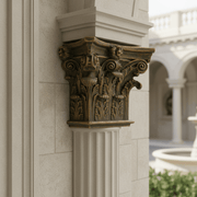 Corinthian Pilaster Top Outdoor Bracket (9 - Inch) Side Angle