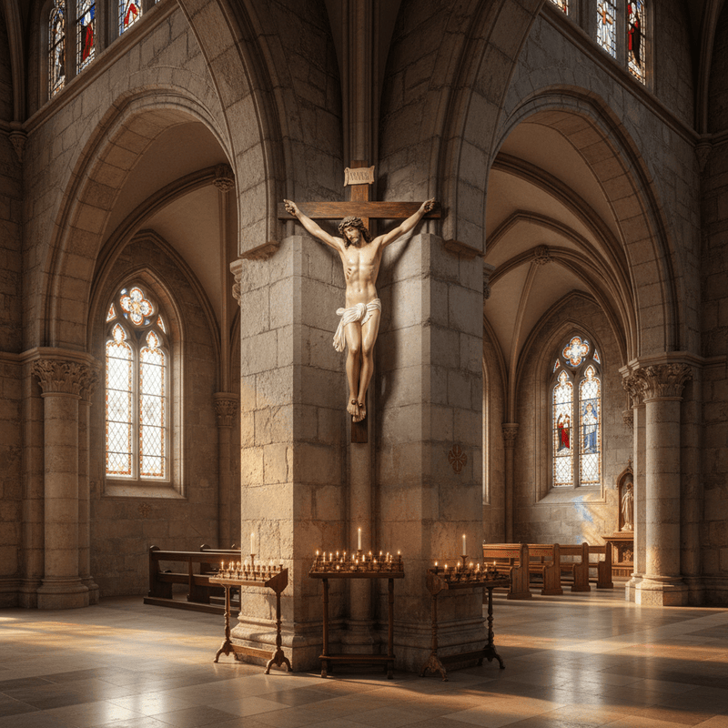 Corpus of Christ Religious Statue (27 - Inch) Side Angle