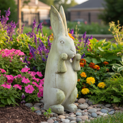Cottontail Rabbit Garden Statue (30 - Inch) Side Angle