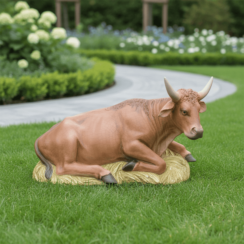 Cow Garden Statue (19 - Inch) Side Angle