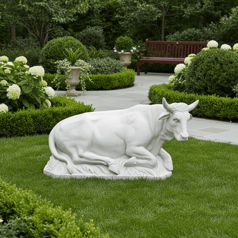 Cow Religious Scene Statue (71 - Inch) Side Angle