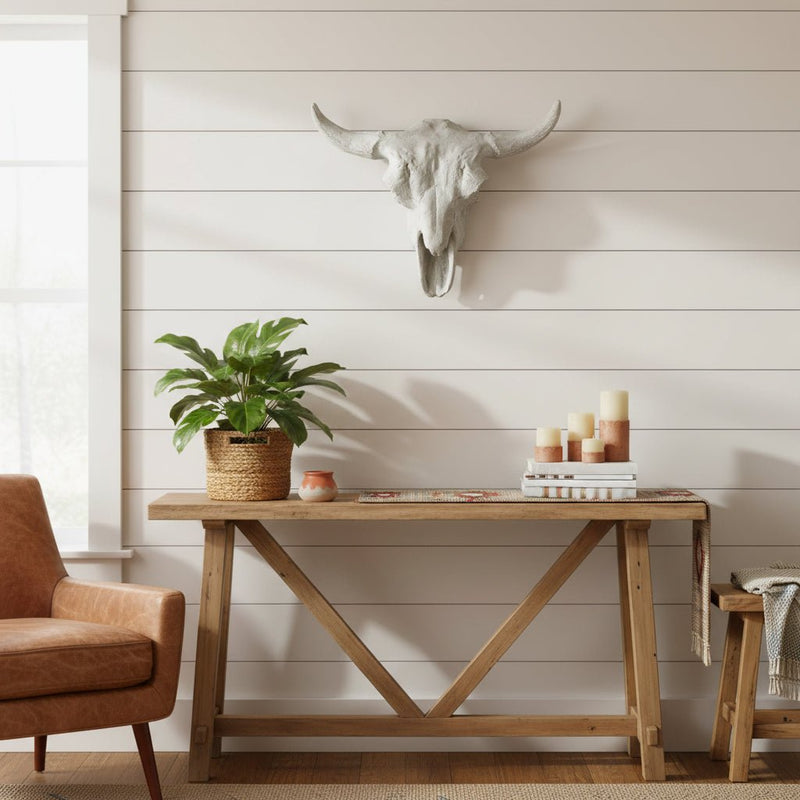 Cow Skull Garden Statue (21 - Inch) Side Angle