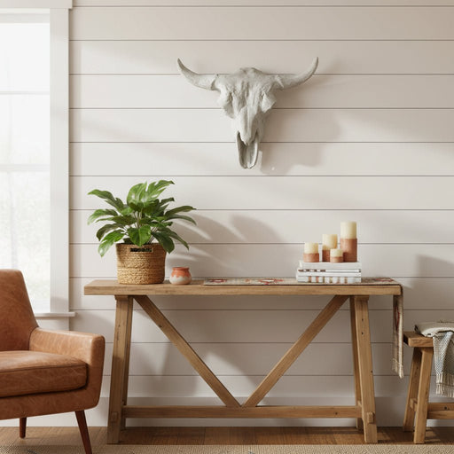 Cow Skull Garden Statue (21 - Inch) Side Angle