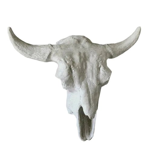 Cow Skull Garden Statue (21 - Inch) Side View