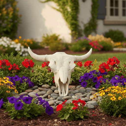 Cow Skull Garden Statue (21-Inch)