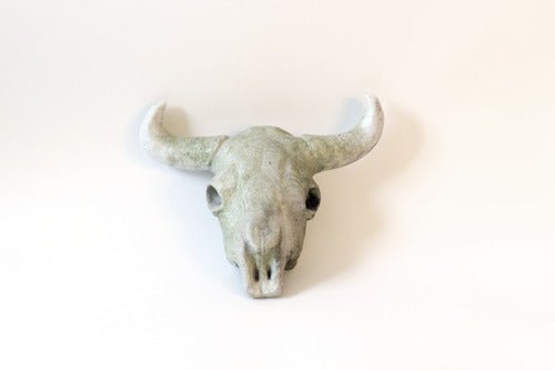 Cow Skull Garden Statue (7 - Inch) Side View