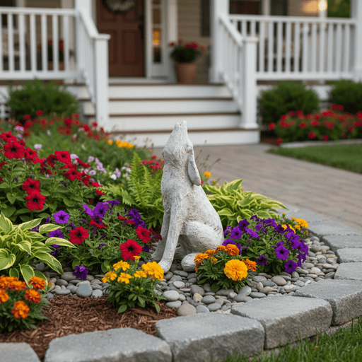 Coyote Garden Statue (20 - Inch) Side Angle