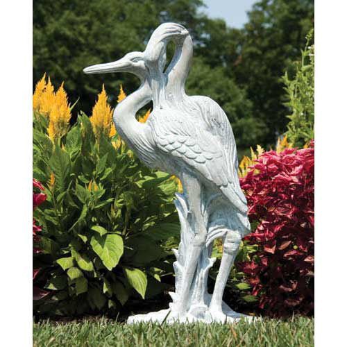 Cranes Bird Garden Statue (24 - Inch) Side Angle View