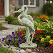 Cranes Bird Garden Statue (24 - Inch) Side Angle