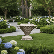 Crimson Half Table Outdoor Statue (31 - Inch) Side Angle