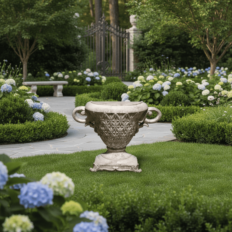 Crimson Half Table Outdoor Statue (31 - Inch) Side Angle