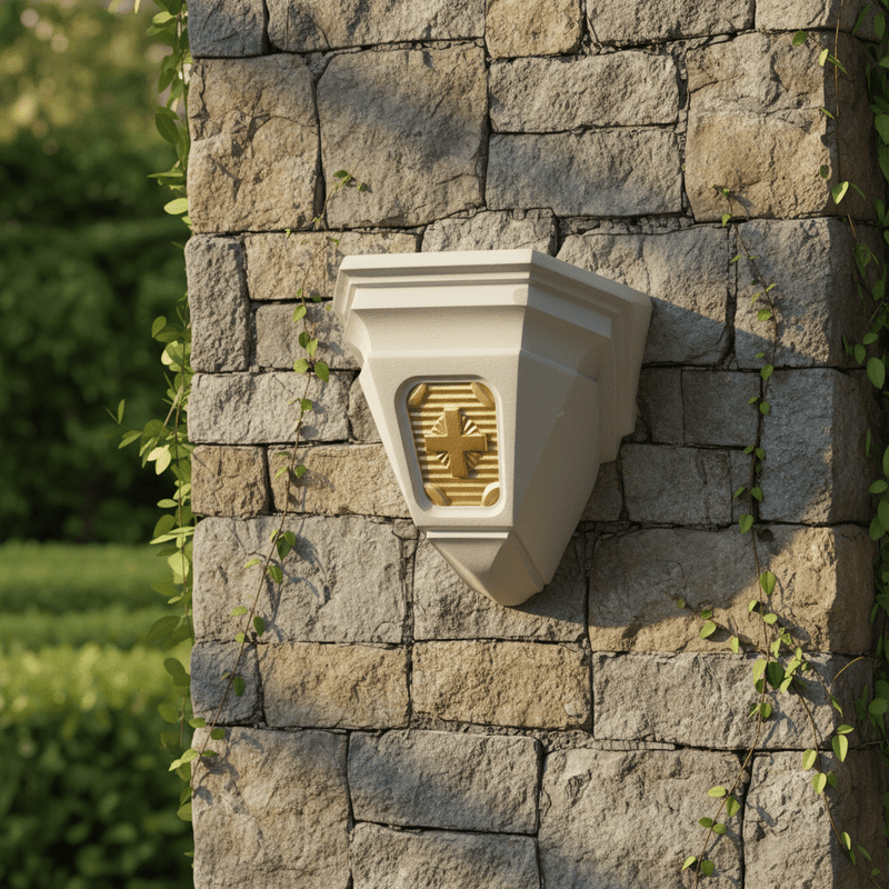Cross Bracket Religious Statue (14 - Inch) Side Angle