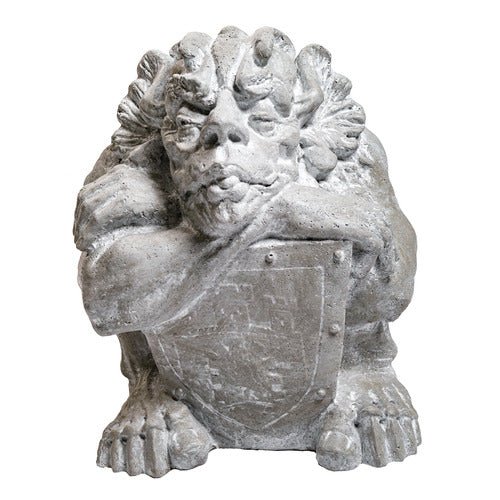 Crusader Gargoyl With Shield Statue (2 - Inch) Side View