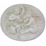 Cupids with Garland Outdoor Plaque (26.0 - Inch)