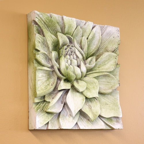 Dahlia Garden Plaque (14.0 - Inch) Different Angle