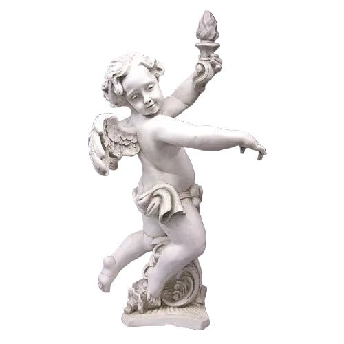 Dancing Cherub with Torch Garden Outdoor Statue (43-Inch)