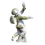 Dancing Cherub with Torch Garden Outdoor Statue (43 - Inch)