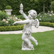 Dancing Cherub with Torch Garden Outdoor Statue (43-Inch)