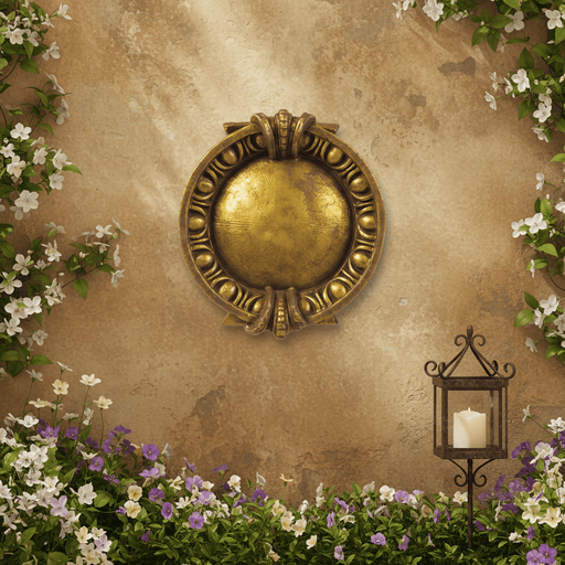 Dart & Egg Garden Plaque (12.0 - Inch) Side Angle