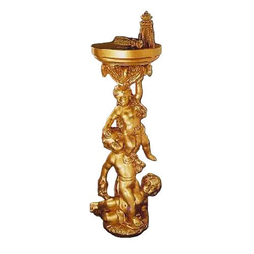 Decorative Cherub Display Pedestal Outdoor Statue (49-Inch)