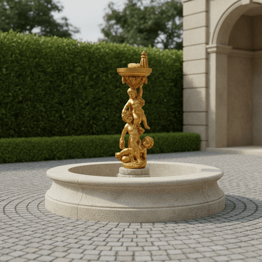 Decorative Cherub Display Pedestal Outdoor Statue (49-Inch)
