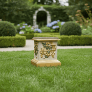Decorative Horn Pedestal Statue (23 - Inch) Side Angle
