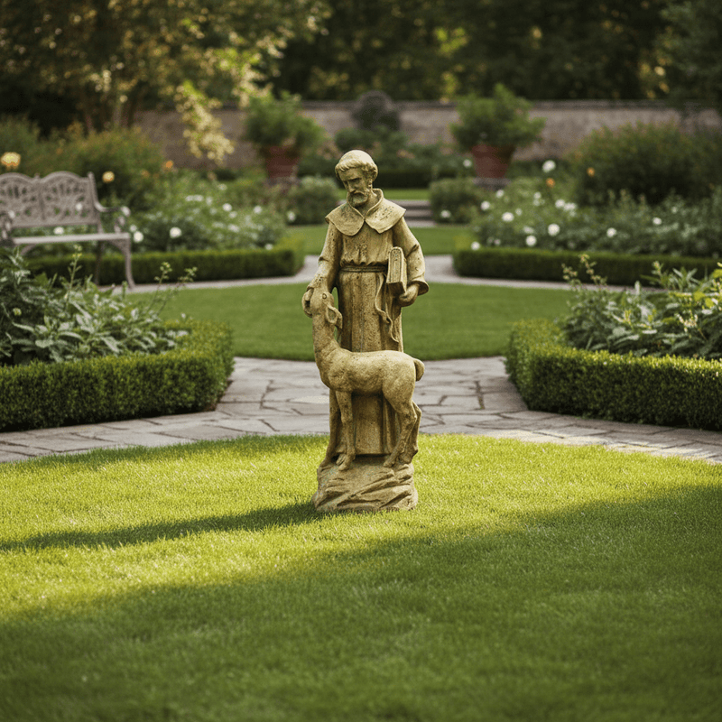 Deer Garden Statue (20 - Inch) Side Angle