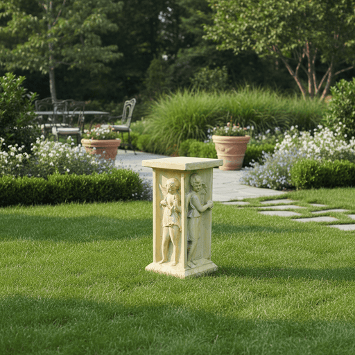 Della Robia Cherub Outdoor Statue (24 - Inch) Side Angle