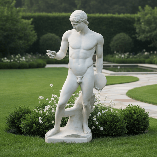 Discobolus Without Fig Discus Statue (71 - Inch) Side Angle