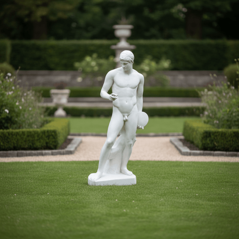 Discobolus Without Fig Discus Statue (71 - Inch) Side Angle