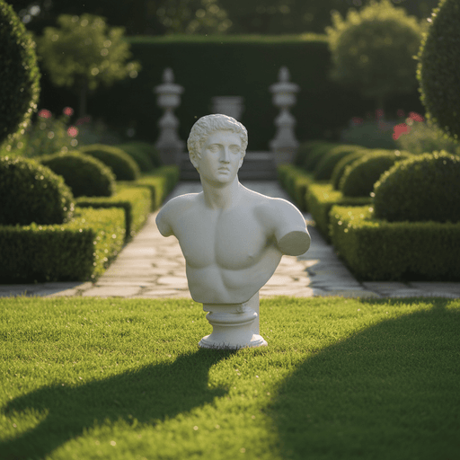 Discus Thrower Bust Display Decor (32 - Inch) Side Angle
