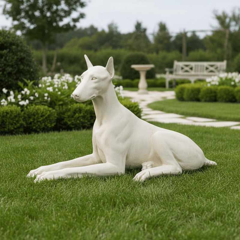 Doberman Dog Garden Statue (22 - Inch) Side Angle