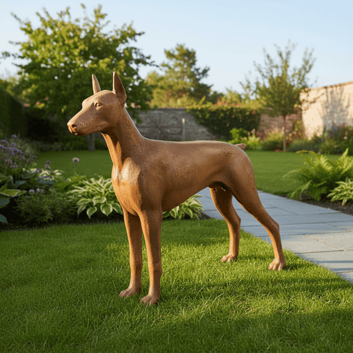 Doberman Dog Garden Statue (32 - Inch) Side Angle