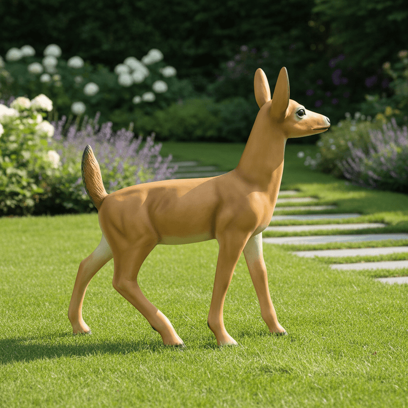 Doe Deer Garden Statue (30 - Inch) Side Angle