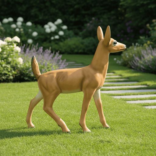 Doe Deer Garden Statue (30 - Inch) Side Angle