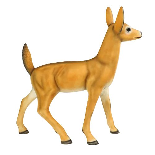 Doe Deer Garden Statue (30 - Inch) Side View