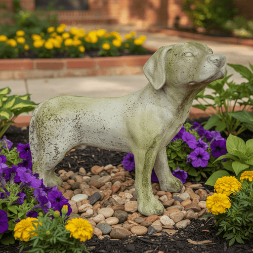 Dog Pup Garden Statue (19 - Inch) Side Angle