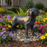 Dog Standing Pup Garden Statue (19 - Inch) Side Angle
